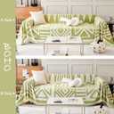 HANDONTIME Green Sofa Covers Chenille Couch Covers Universal Sofa Cover Boho Cover for Sofa 3 Seats Dogs Couch Furniture Protector Couch Cushion Covers Sectional Couch Covers for L Shaped 71" X150"