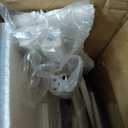 Lufeiya White Gaming Desk with Drawers & Storage Shelves, 47 inch Home Office Desk with Monitor Stand, Computer Desk with LED Lights and Power Outlets, White