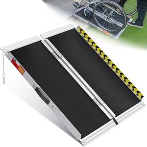 VNN Portable Wheelchair Ramp 3FT, Non-Slip Aluminum Ramps for Wheelchairs for Home, Handicap Wheelchair Ramps for Home Steps, Aluminum Loading Dock Plates, Doorways, Curbs, Stairs