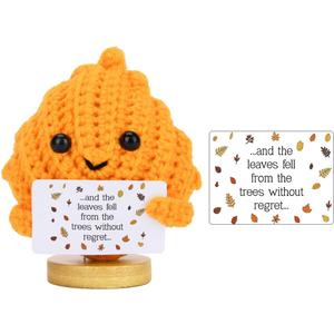 4 x Fall Decorations for Home Cute Fall Maple Leaf Decor Doll Autumn Thanksgiving Decor Autumn Holiday Decorations Handmade Crochet Doll Gifts (Doll 2107)