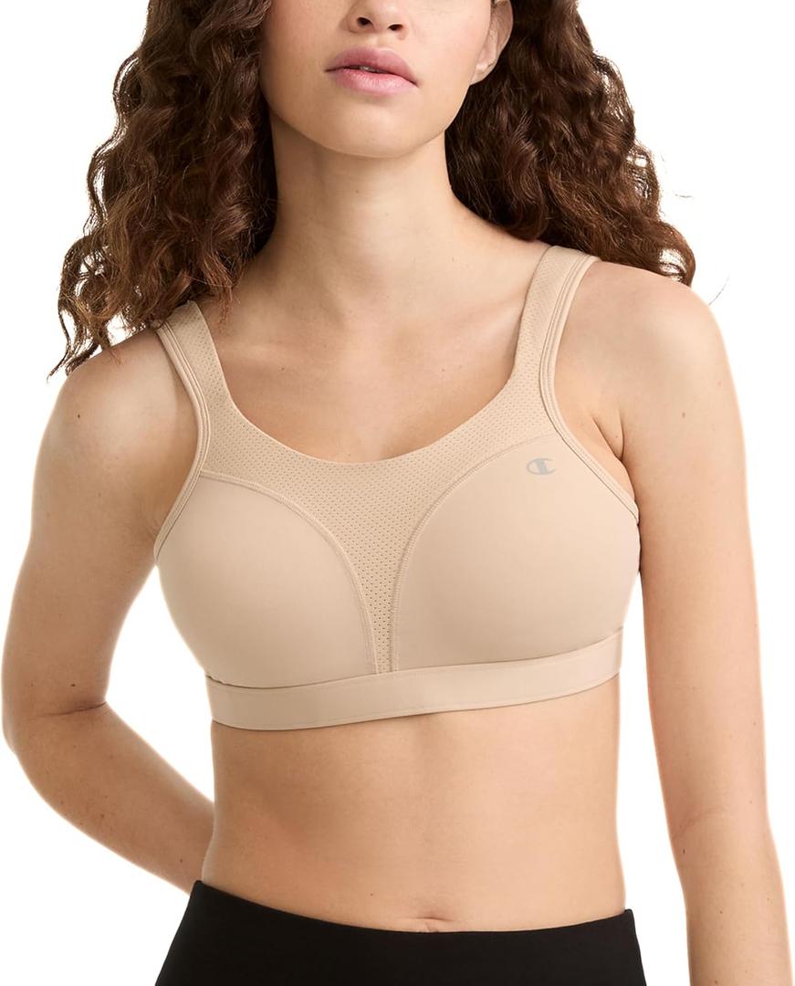 Champion Womens Sports Bra, High-Impact, Maximum Support, Breathable, Moisture Wicking (38DDD, Nude)
