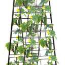 Heavy Duty 50"x17" Adjustable A-Frame Trellis for Climbing Plants  Rust-Proof Metal Garden Trellis with Dense Grid Design, Perfect for Raised Beds, Tomatoes, Cucumbers & Outdoor Vines (Black, 1 Pcs)