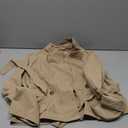 GORGLITTER Women's Cropped Short Trench Coat Jacket Blazer Fall Trendy Long Sleeve Belt Business Casual Work Outerwear Khaki Medium