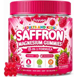 Saffron + Magnesium Glycinate -Calm Mood Focus Gummies for Kids 4+ & Adults
