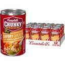 Campbell's Chunky Soup, Savory Chicken with White and Wild Rice Soup, 18.8 Oz Can (Case of 12), Best By: 08/2025