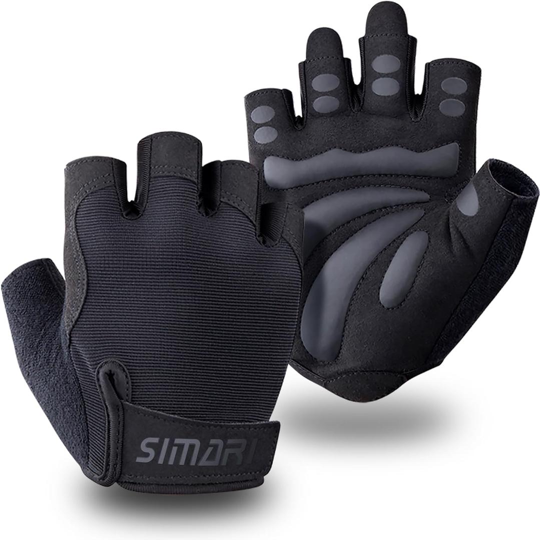 SIMARI Breathable Workout Gloves for Men and Women, Padded Weight Lifting Gloves with Great Grip, Full Palm Protection for Gym Training, Cycling, Weightlifting, Exercise, Crossfit, Climbing (Small, 1a-Iron Black)