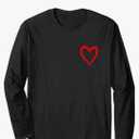 Red Heart Funny Cute Design for Men and Women Long Sleeve T-Shirt size XL