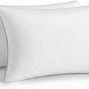 JOLLYVOGUE Pillows Standard Size Set of 2, Oeko-Tex Certified Bed Pillows for Side, Back, and Stomach Sleepers - Medium Support Down Alternative Filling, Machine-Washable