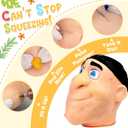 2026 Premium Pack Refillable Pimple Popping Toy Big Head Squeeze Toy for Stress & Anxiety Relief, Realistic Pus Burst Fidget Toy, Funny Gag Gift for Adults, Black Hair, Black Hair Premium Pack