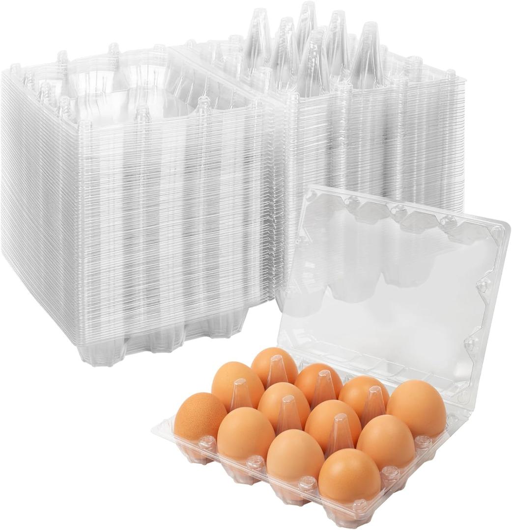 60Pack Duck Egg Cartons Cheap Bulk 1 Dozen Jumbo Egg Cartons Extra Large Egg Containers for Home Ranch Chicken Farm, Commercial Business Market Display, 3x4 Grids