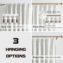 MAIHER Full Blackout Linen Curtains 90 Inch Length Pinch Pleat Curtains 2 Panels Set, Heat Saving Pleated Drapes with Back Tab Hooks for Traverse Rod and Track, 40" W x 90" L, Greyish White