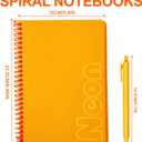 miikoul 8 Pack A5 Neon Spiral Lined Notebooks with 4 Pens 8.3" X 5.5" 80 Sheets/160 Pages Wide Ruled Notebook Spiral Journals Bulk Softcover Notepad Color Coded for Students Taking Class Notes