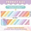 Zonon 65 ft Pastel Striped Bulletin Board Border Colorful Beveled Stripes Straight Rolled Border Trim Classroom Bulletin Decorations for Back to School Chalkboard Office Wall Lockers Desk