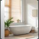 ANDY STAR Matte Black Bathroom Mirror, 22x30'' Scalloped Mirror for Bathroom, Unique Rectangle Bathroom Mirror in Premium Stainless Steel Frame, Deep 1", Ideal for Limited Space