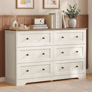 VASAGLE 6-Drawer Dresser, Chest of Drawers, 47.2 x 15.7 x 30.7 in