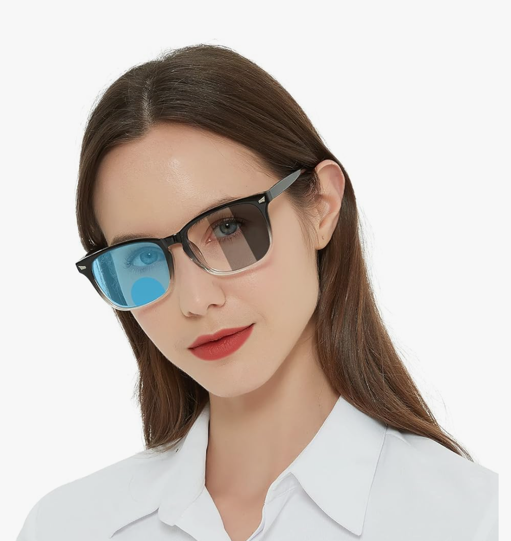 MARE AZZURO Photochromic Bifocal Reading Glasses Women Blue Light Outdoor Readers  +3.50