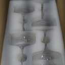 Qipecedm 4 Pcs Ribbed Coupe Glasses, 10 oz Vintage Coupe Glass Set, Unique Martini Glass, Classic Cocktail Galssware, Bar Drinking Glasses Set Pefect for Cocktail, Wine, Champagne & Gift
