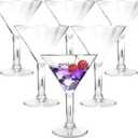 6PC Acrylic Martini Glasses, 7oz Plastic Martini Glasses Made of Shatterproof Plastic,Unbreakable and Perfect for Poolside, Outdoors, Camping, and More Use, Reusable Cocktail Glasses, Crystal Clear