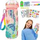 Decorate Water Bottle, Gem Water Bottle with Stickers, Arts and Crafts Kits Toys, Gem Painting Crafts for Girls Aged 6-12