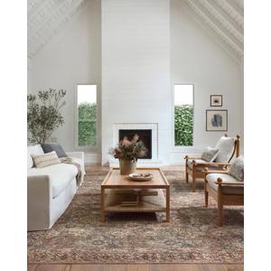 Loloi Amber Lewis Billie Collection, Aqua & Rust 2'-3" x 3'-9" Area Rug Antique & Distressed Accent Rugs for Living Room, Bedroom, Entryway & Hallway, No Shed High Traffic Area Home Decor Rug