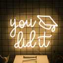 Congrats Grad Neon Sign You Did It LED Neon Light Sign Warm White Congrats Light up Sign Background Neon Signs for Wall Decor Celebrate Neon Lights for Class of 2026 Graduation Party Decor
