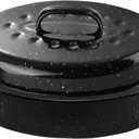 13Inch Roasting Pan, Enamel on Steel, Black Covered Oval Roaster Pan with Lid, Small Cookware for Turkey, Small Chicken, Roast Baking Pan.