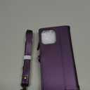 Strapurs for iPhone 13 Pro Max Detachable Wallet Case Compatible with Magsafe, RFID Blocking 9-Card Holder Zipper Strap Lanyard PU Leather Magnetic Phone Case for iPhone 13 Pro Max 6.7", Purple