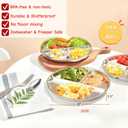 MYOVPLUT Stainless Steel Kids Plates Set of 6, 9 Inch Divided Plate for Adults and Toddlers,Metal Portion Control Plates for Balance Lunch, Bariatric & Diabetic Diet,Unbreakable,Dishwasher Safe