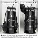 LANCHEZ 1.6HP 6000GPH Sump Pump, High Flow Submersible Water Pump with Float Switch, Automatic Transfer Water Pump for Swimming Pool Basement Flooded Pit Sewage Sink Tub, Black