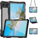 Compatible with iPad Pro 11 inch M4 2024 Waterproof Case,360 Protective Military Drop-Proof,with Strap Stand,Clear Screen Protector,Built-in Pencil Holder for iPad pro 11 2024 Cover-Black