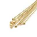 Fivezero 200pcs Head Pins, 40mm Ball Head Pins 24 K Gold Plated 304 Stainless Steel Jewelry Making Pins 0.7mm(21 Guage) Beading Pin for DIY Charm Earrings Braceles Necklaces Crafts Jewelry Making