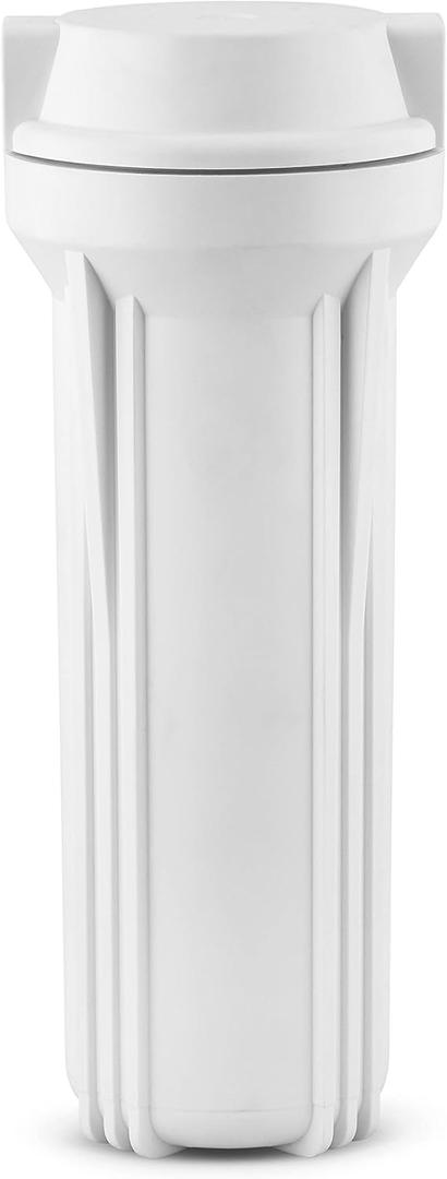Hydronix HX-HF2-10WHWH38 10 inch Housing with Flat Cap for RO & Filtration Systems, 3/8 inch Ports, White