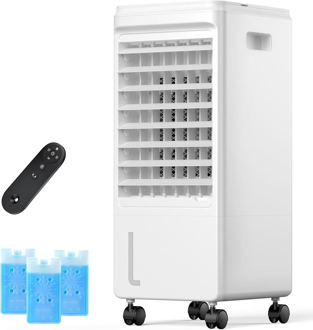 Windowless Portable Air Conditioner for Room, Evaporative Air Cooler w/7H Timer, 4 Modes & 3 Speeds, Swamp Cooler air conditioner with remote, Portable ac Unit no Window no Hose Needed, Pearl (Large)