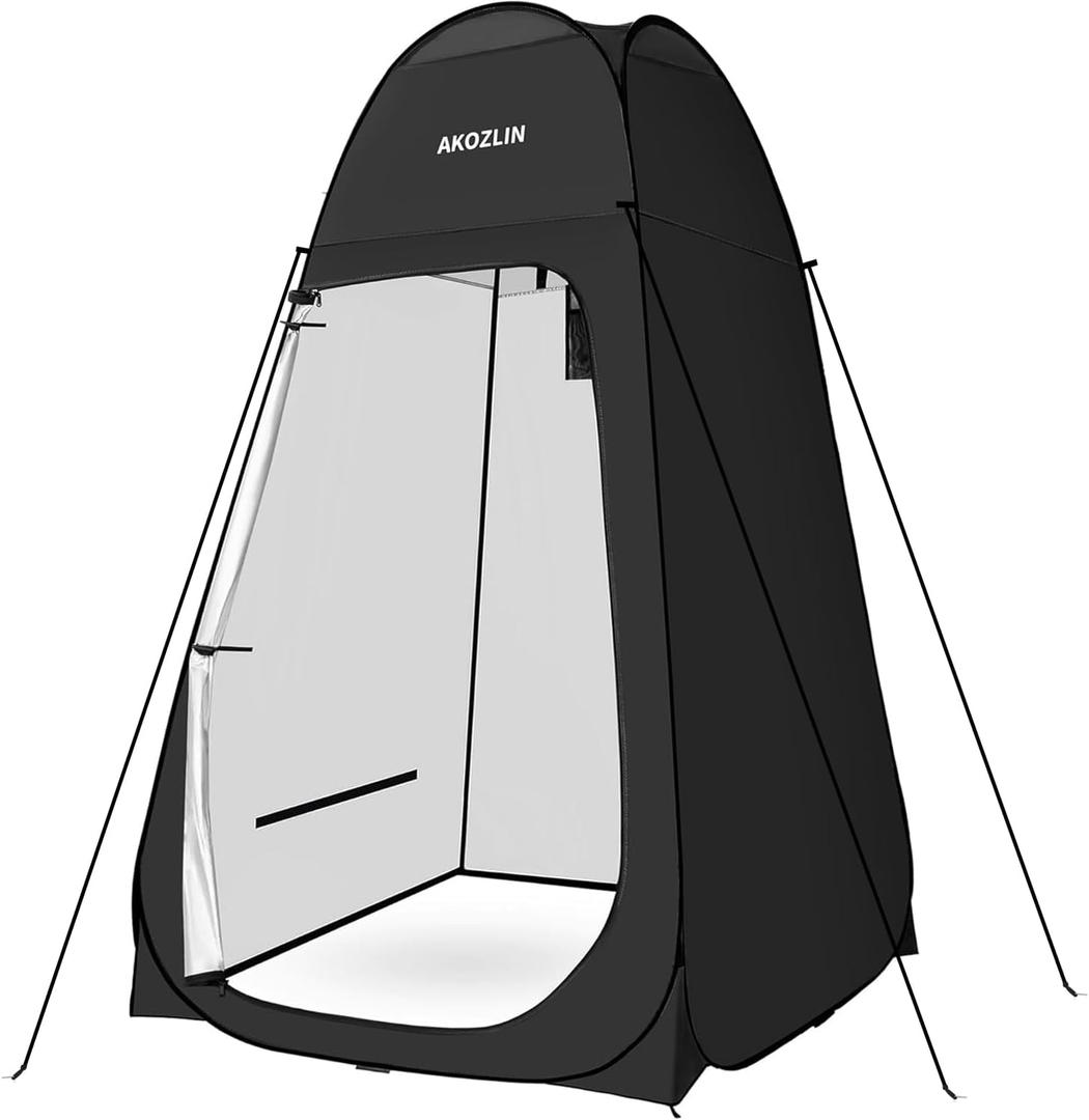 AKOZLIN Portable Pop Up Shower Toilet Tent with Silver Coated 74.8" High, 6.2ft-high-47.2"width