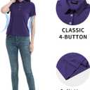 Women's Polo Shirts UPF 50+ Casual Work Quick Dry 4 Buttons Short Sleeve Collared Golf Shirt XS-4XL (Purple)