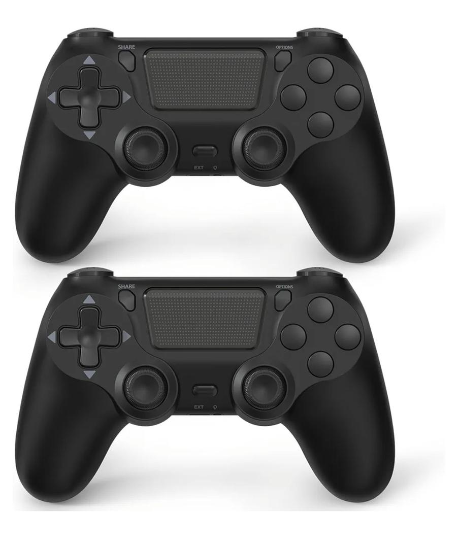 FASIGO 2 Pack Wireless Controller for PS4 Slim/Pro, 20hs Rechargeable Controller with Dual Vibration, Ergonomic Grip, Compatible with playstation 4 (Black)