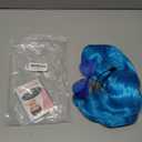 PLULON Blue Short Wavy Bob Wig Heart Sunglasses for Women, Neon Bob Funny Party Curly Wigs with Bangs Synthetic Hair Daily Hairpieces for Birthday Music Festival Stage Cosplay Costume Party Outfit