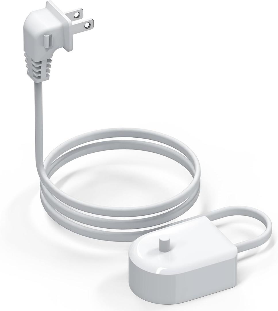 Linkidea Electric Toothbrush Replacement Charger with Right Angle Flat Plug, Space Saving 90 Degree Cord Inductive Charging Base, Compatible with Philips Sonicare 4100/5100/5300/6100/7500
