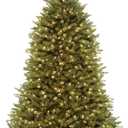 National Tree Company Pre-Lit Artificial Full Christmas Tree, Green, Dunhill Fir, Dual Color LED Lights, Includes Stand, 7.5 Feet, Dual Colored Lights