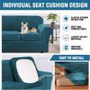 H.VERSAILTEX Real Velvet Plush 3 Piece Stretch Sofa Covers Couch Covers for 2 Cushion Couch Sofa Slipcovers Width Up to 90 Inch Feature Thick Soft Stay in Place (Large Sofa, Deep Teal)