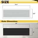 Linear Bar Air Grille 24" X 8", Aluminum Air Supply/Return Grilles,Easy Air Flow,Removable Grille/Door-HVAC Air Vent Cover,White[Outer Dimensions: 24.8"w X 8.8"h]