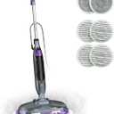 Rotating Steam Mop with Scrub Pads, LED Headlights, Adjustable Spin Control, Extra-Large Tank & Swivel Steering All Hard Floors