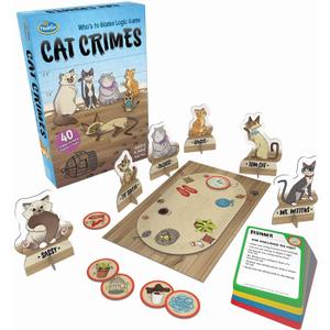 Think Fun Cat Crimes Brain Game and Brainteaser for Boys and Girls Age 8 and Up - A Smart Game with a Fun Theme and Hilarious Artwork, (1550)