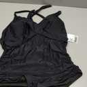 B2prity Women's One Piece Swimsuits Tummy Control V Neck Bathing Suits Tie Back Slimming Front Cross Swimwear 2XL