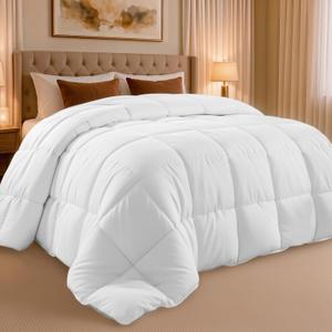Utopia Bedding Queen Comforter Duvet Insert, Quilted White Comforter with Corner Tabs, Box Stitched Down Alternative Comforters Queen Size 88 x 88 inches