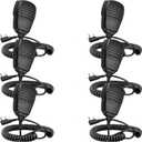 SAMCOM Speaker Mic for Two Way Radios, 2 Pin K Type Walkie Talkies Shoulder Mic with Reinforced Cable, 2-Way Radio Handheld/Wearable Microphone for FPCN30A FPCN10A Radio, 6 Pcs, Black