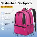 YOREPEK Basketball Backpack, Lightweight Basketball Bag with Ball Holder & Shoes Compartment, Sports Backpack Training Equipment Fit Soccer Volleyball Football
