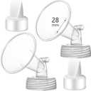 28mm Flange and Duckbill Valve Compatible with Spectra S1 S2 9 Plus Breastpump Replacement to Spectra Pump Parts, Not Original, Replace Accessories.