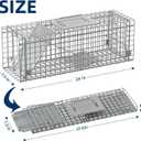 Humane Live Animal Cage Trap, Heavy Duty, Catch and Release for Raccoons, Cats, Squirrels, Rabbits, No Assembly Required (24 in Silver)