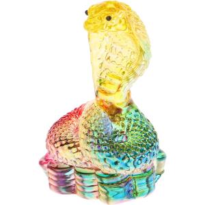 Alipis Crystal Snake Figurine 3.18 Inch Handcrafted Desktop Snake Sculpture Decorative Ornament for Home Office Feng Shui